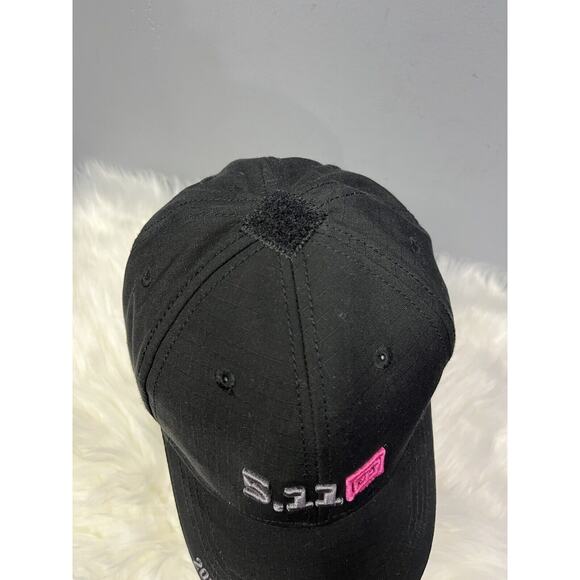 511 Tactical Hat One Size Black Strap Back‎ Dad Cap Rip Stop Pink Embroidered - Picture 2 of 7